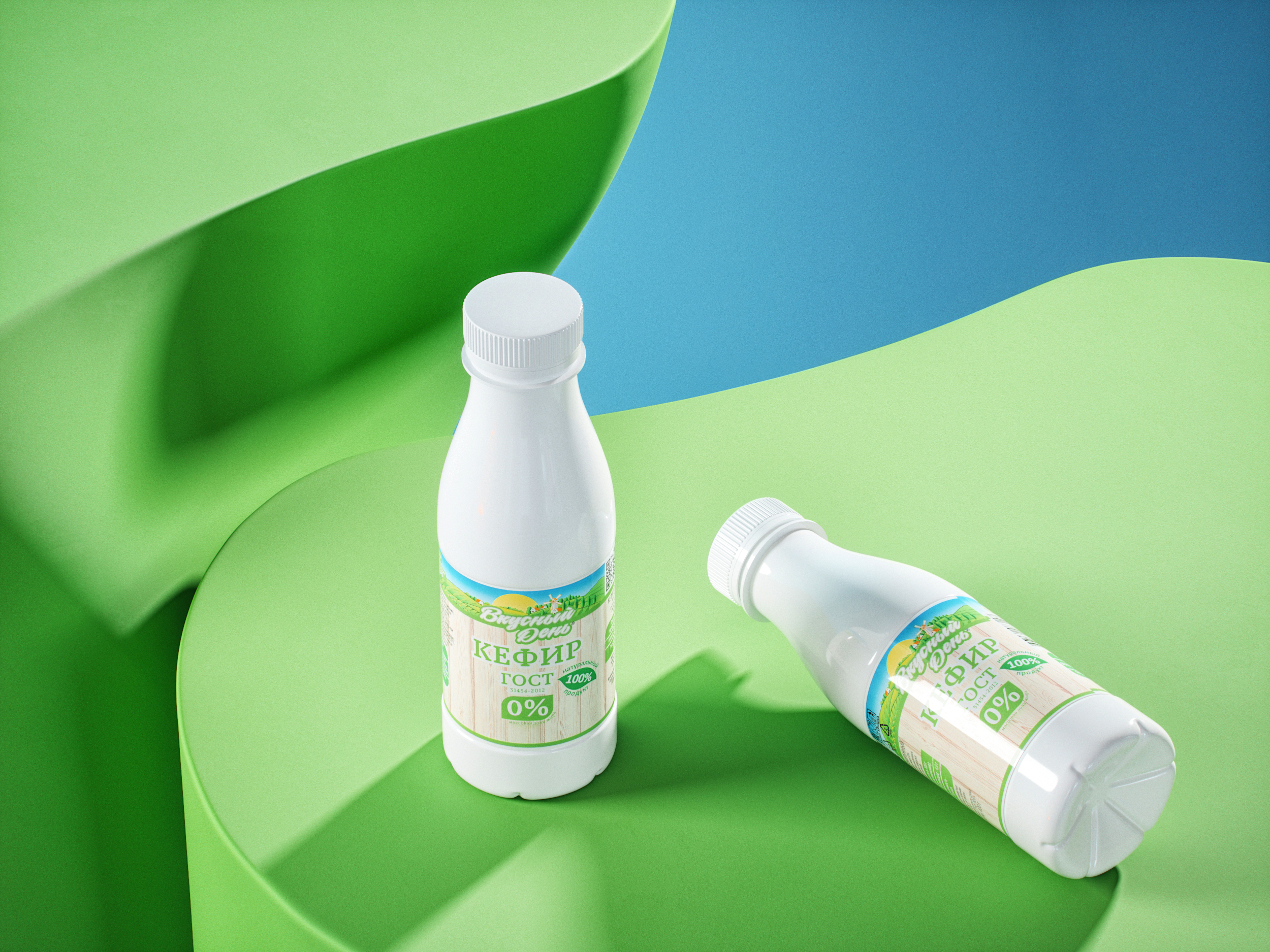 Кефир Вкусный день 0% 400г.