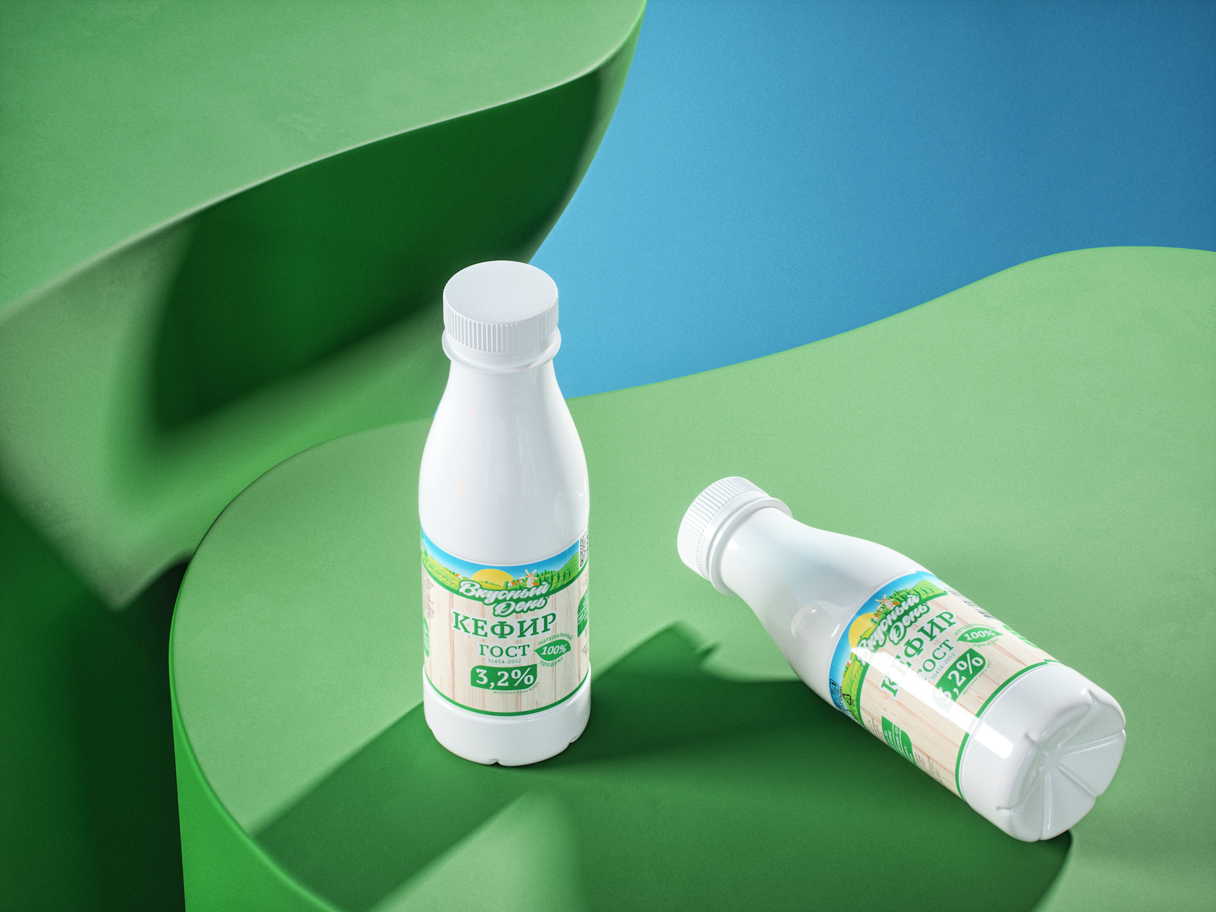 Кефир Вкусный день 3,2% 400г.