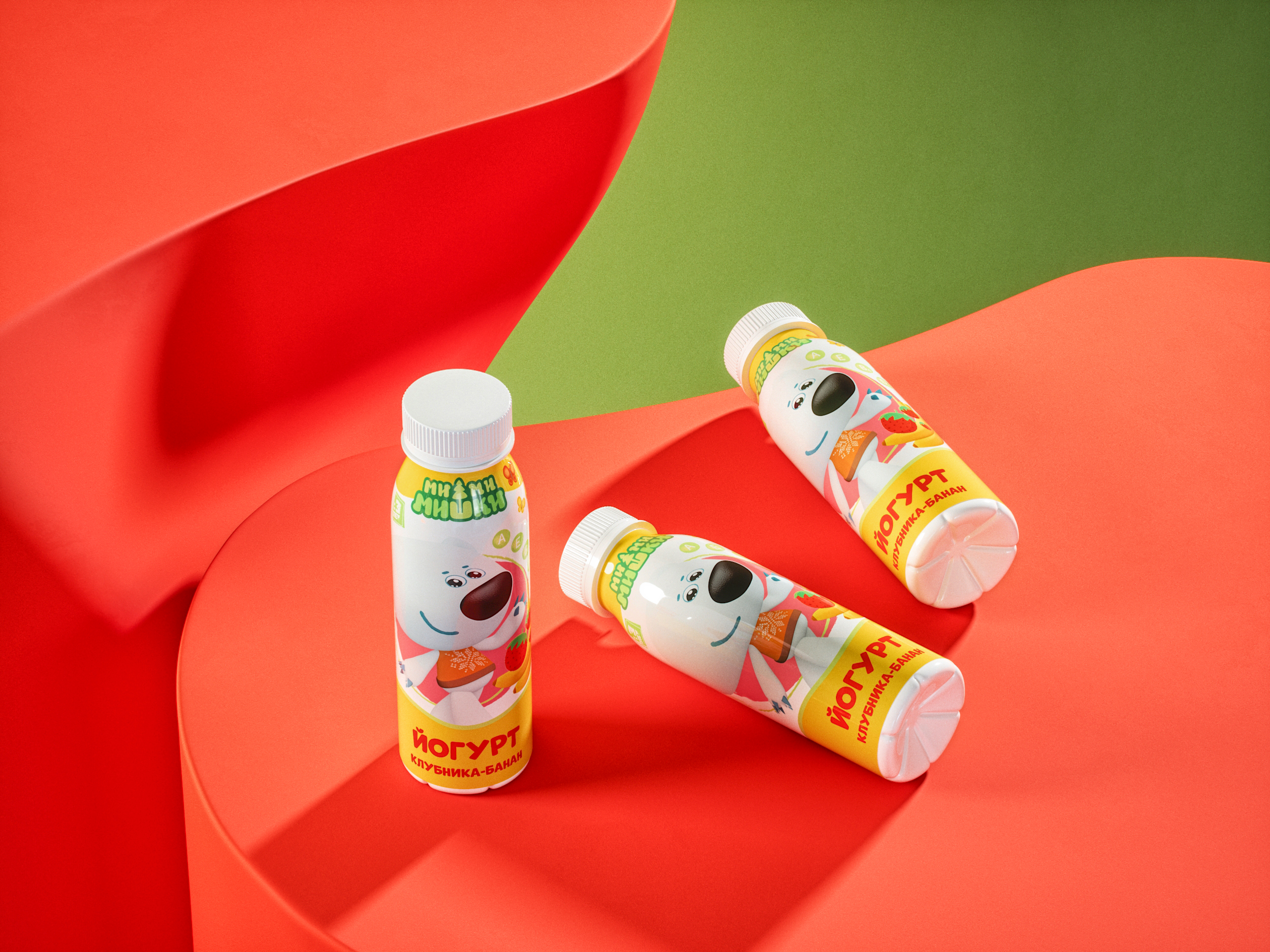 Йогурт Клубника-Банан 2,2% 200г Ми-Ми-Мишки с 3лет