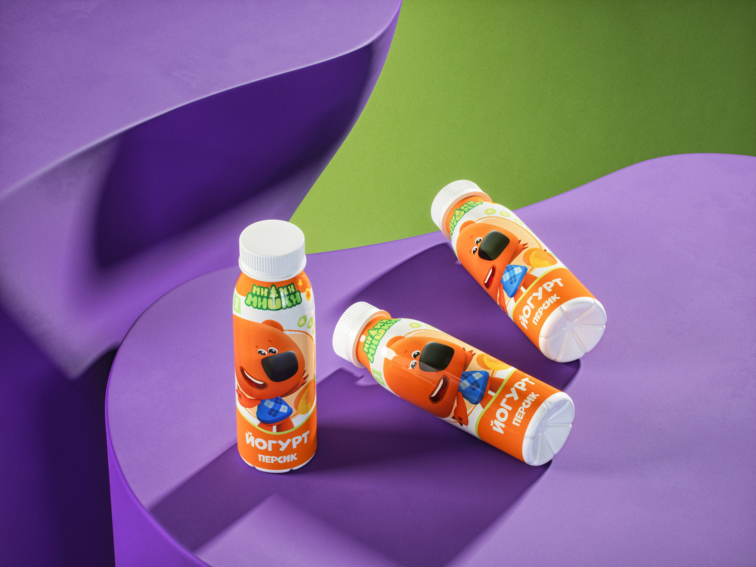 Йогурт Персик 2,2% 200г Ми-Ми-Мишки с 3 лет