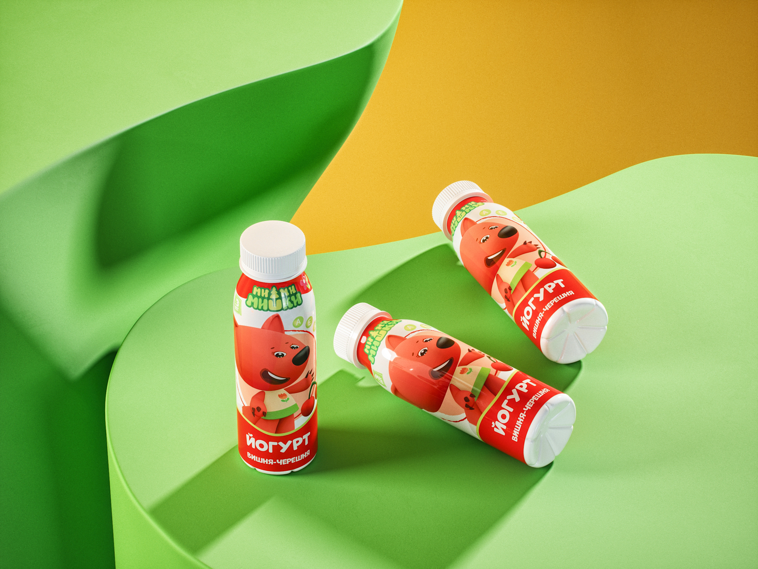 Йогурт Вишня-Черешня 2,2% 200г Ми-Ми-Мишки с 3 лет