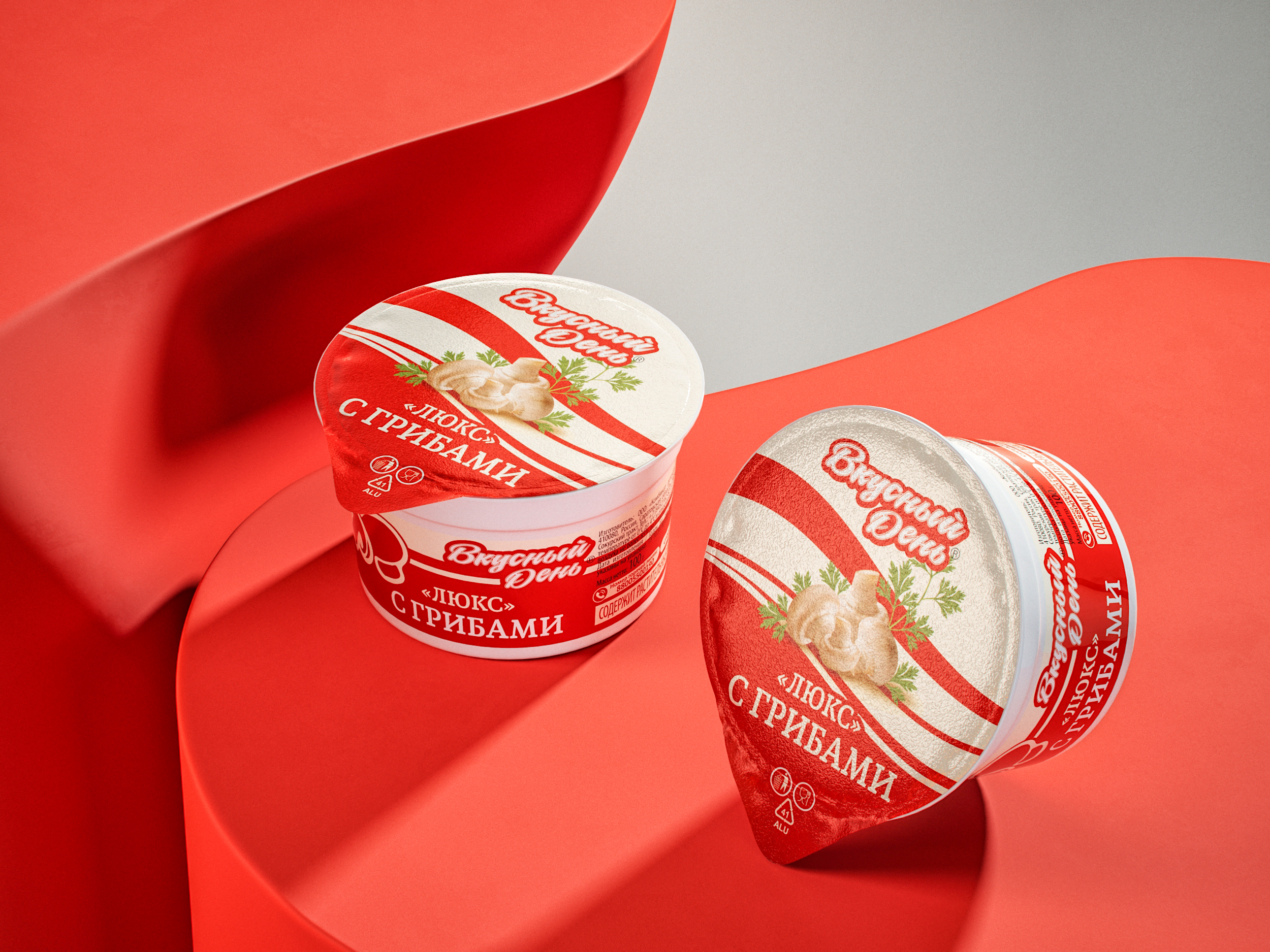 Молочный продукт с ЗМЖ «Люкс» с грибами, 100 г.