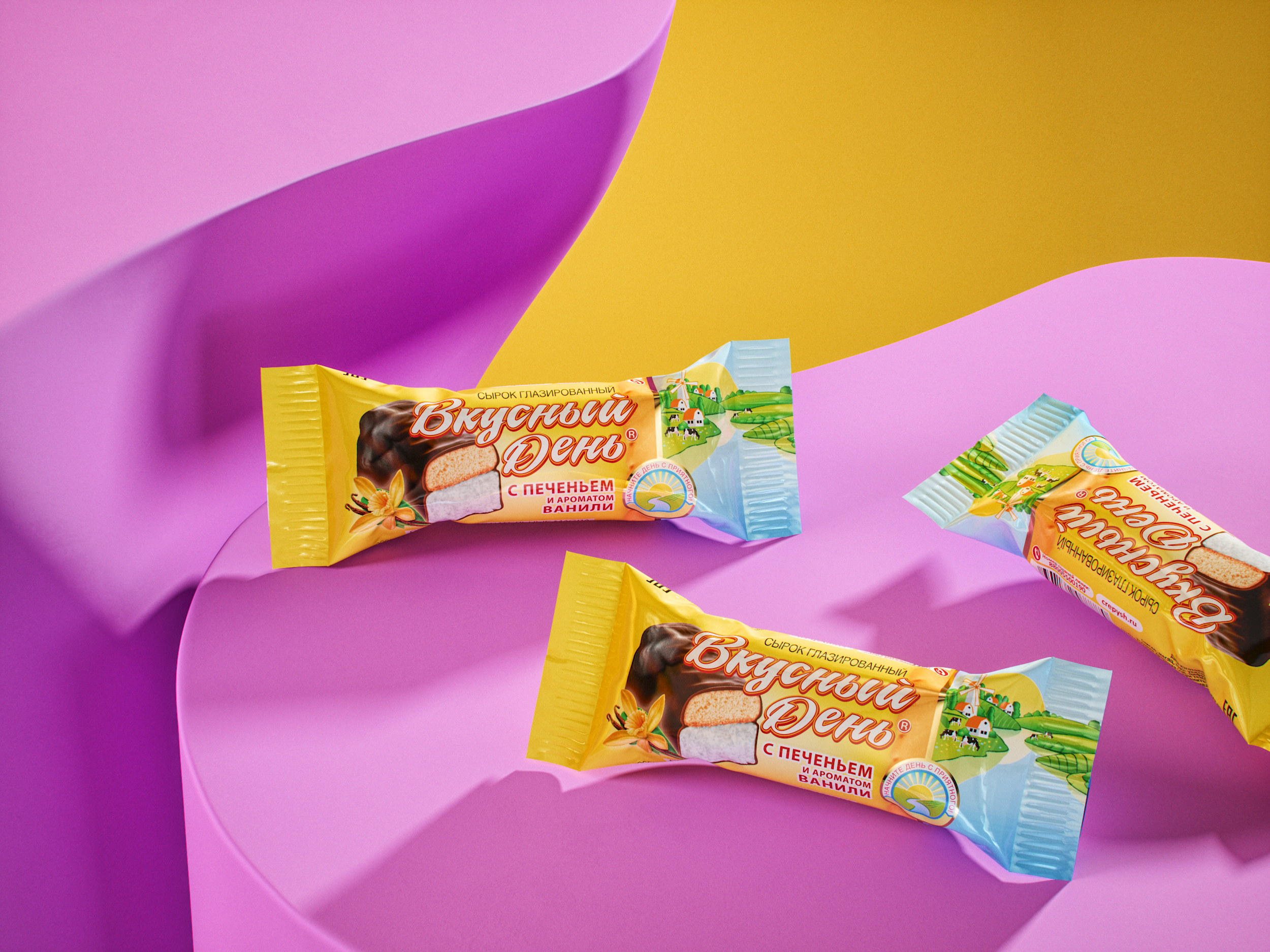 Сырок с ЗМЖ «Вкусный день» с печеньем и ванилью 45 г